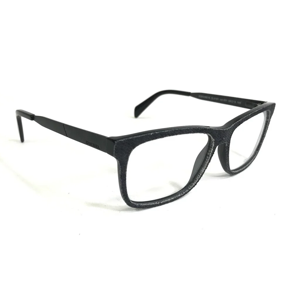 Diesel Eyeglasses Frames DL5161 col.001 Gray Blue Square Denim Front 55-15-145